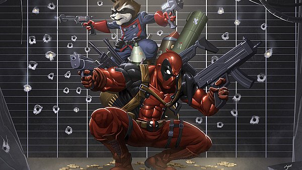 Deadpool And Raccoon - hdwallpaper4k