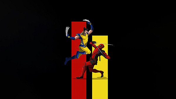 Deadpool And Wolverine Fight Minimalism - hdwallpaper4k