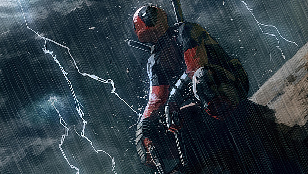 Deadpool In The Rain - hdwallpaper4k