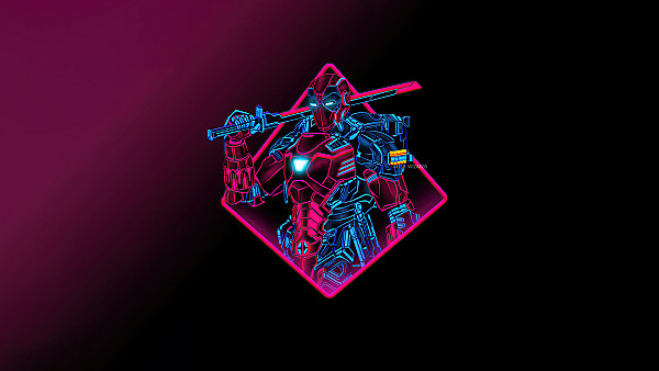 Deadpool Neon Armor Minimal 5k - hdwallpaper4k