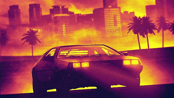 DMC DeLorean Hotline Miami Video Game Cover Art - hdwallpaper4k