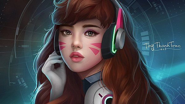 Dva Overwatch Headphones Artwork - hdwallpaper4k