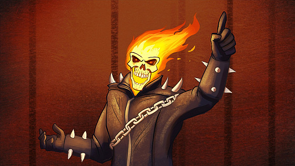 Ghost Rider Cartoony Art 4k - hdwallpaper4k