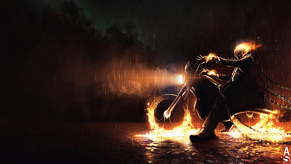 Ghost Rider On Bike Fire - hdwallpaper4k