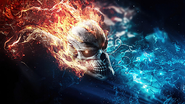 Ghost Rider Skull Burning 5k - hdwallpaper4k