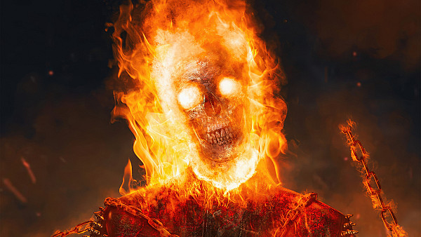 Ghost Rider Skull In Flames - hdwallpaper4k