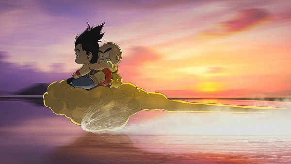 Goku And Krillin On Flying Nimbus - hdwallpaper4k