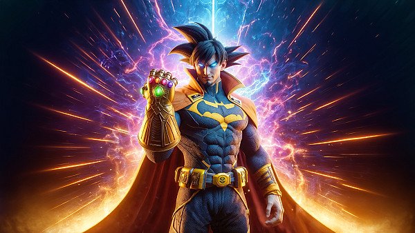 Goku As Batman Infinity Gauntlet Master - hdwallpaper4k