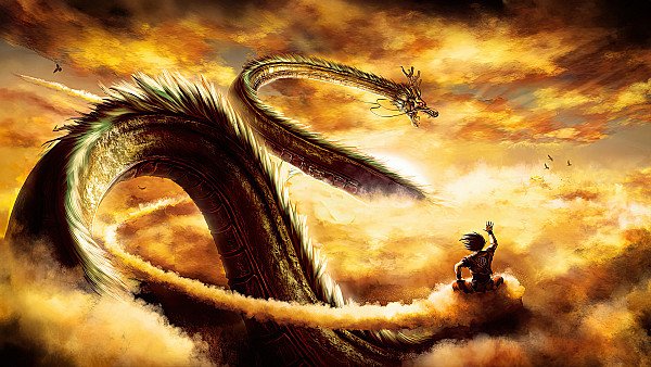 Goku Casually Waving To Shenron - hdwallpaper4k