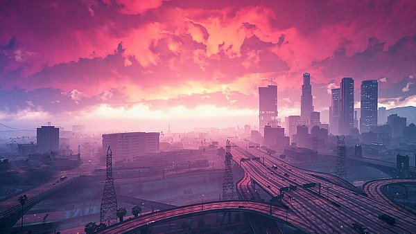 Grand Theft Auto V Sunset Artwork wallpaper