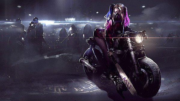 Harley Quinn On Bike 4k - hdwallpaper4k