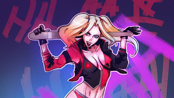 Harley Quinn With Base Bat Fan Art 4k - hdwallpaper4k