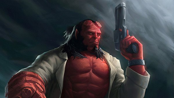 Hellboy With Gun wallpaper