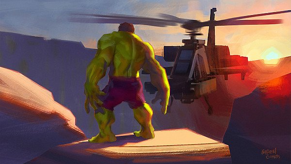 Hulk Art Sunset - hdwallpaper4k