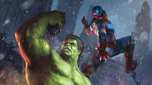 Hulk V Captain America - hdwallpaper4k