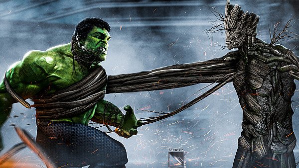 Hulk Vs Groot - hdwallpaper4k