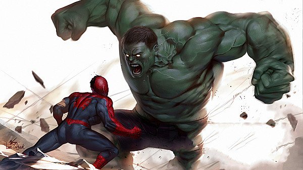 Hulk Vs Spiderman 4k Art - hdwallpaper4k