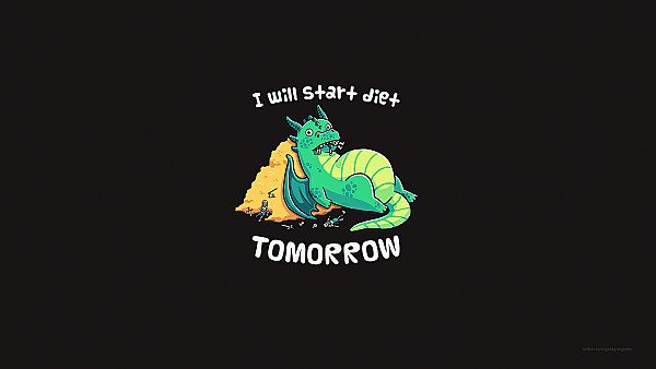 I Will Start Diet Tomorrow Funny Dragon 4k - hdwallpaper4k