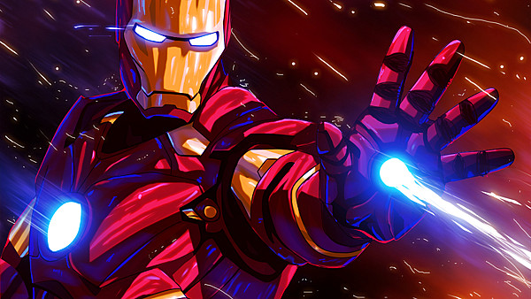 Iron Man Colorful Glowing Art - hdwallpaper4k