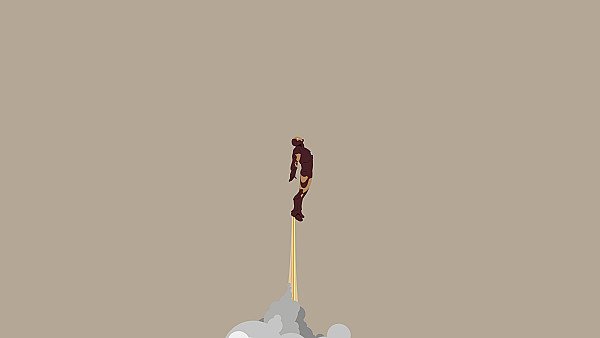 Iron Man Flying Minimalism - hdwallpaper4k