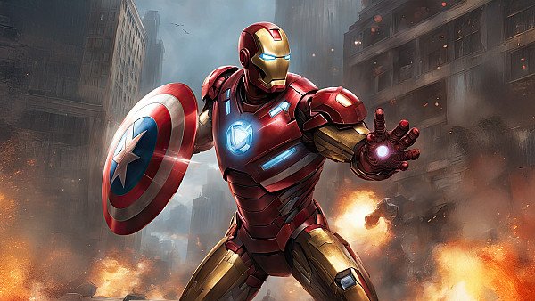 Iron Man With Captain America Shield - hdwallpaper4k