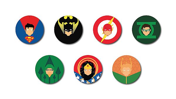 Justice League Heroes Badges - hdwallpaper4k