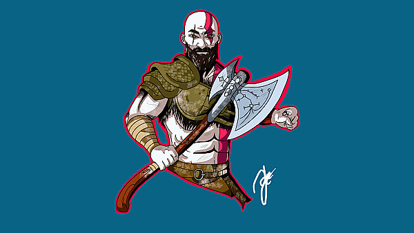 Kratos God Of War Artwork 4k - hdwallpaper4k