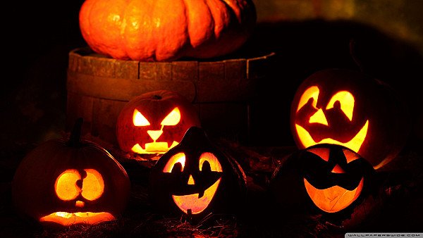 Lighted Halloween Pumpkins - hdwallpaper4k