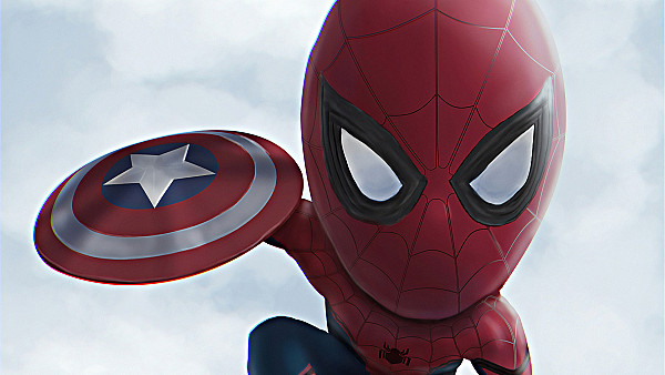 Little Spiderman With Shield - hdwallpaper4k