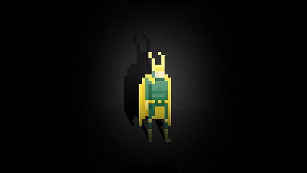 Loki Pixel Art 5k wallpaper