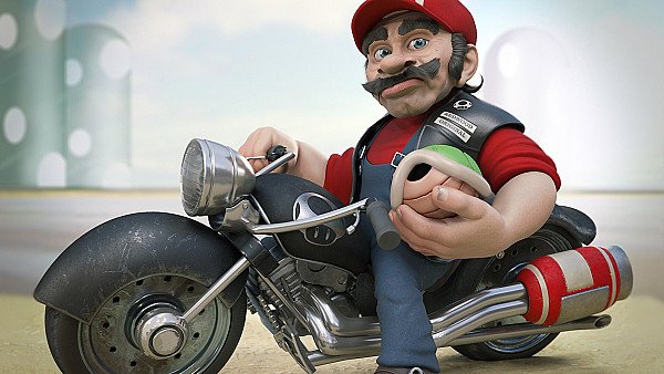 Mario On Harley Davidson - hdwallpaper4k