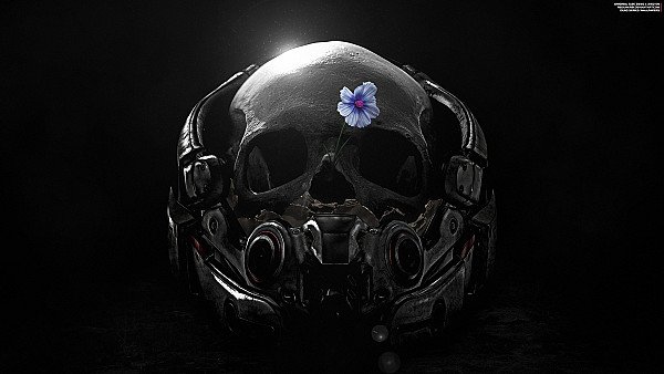 Mass Effect Andromeda Skull Flower Fanart 4k wallpaper