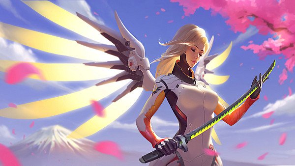 Mercy Overwatch With Genji Sword 4k - hdwallpaper4k