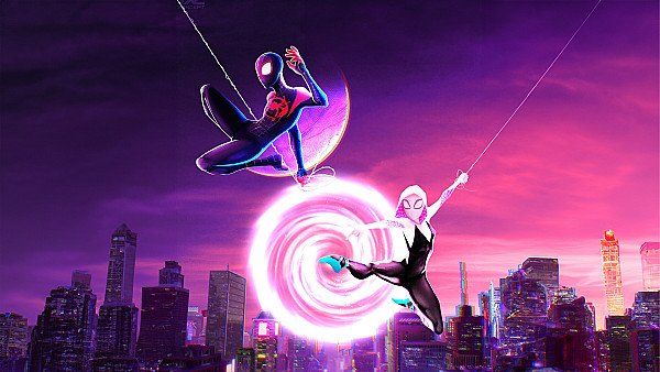 Miles And Gwen In Spiderman Across The Spider Verse 2023 - hdwallpaper4k