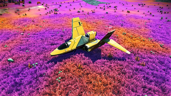 No Mans Sky Game Plane Colorful Fields 4k wallpaper