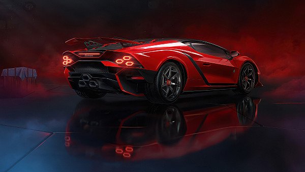 Pubg Mobile X Red Lamborghini Aventador 4k - hdwallpaper4k