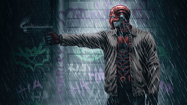 Red Hood Shotting In Rain 4k - hdwallpaper4k