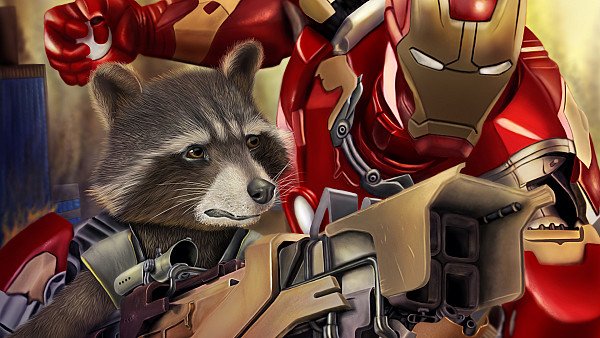 Rocket Raccoon And Iron Man Digital Art - hdwallpaper4k