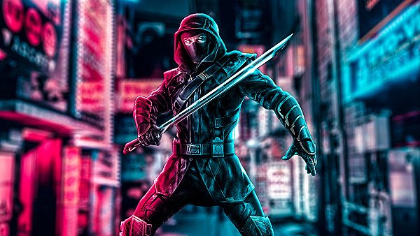 Ronin Neon Art - hdwallpaper4k