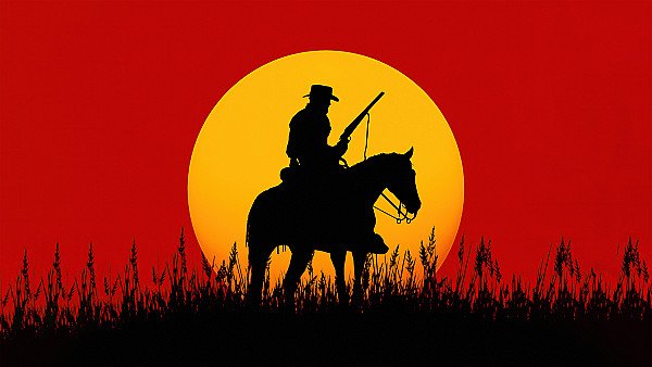 Silhouette Cowboy Red Dead Redemption 2 5k - hdwallpaper4k