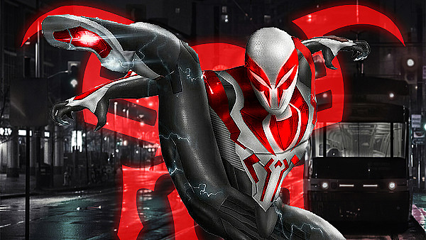 Spiderman 2099 White Neon - hdwallpaper4k