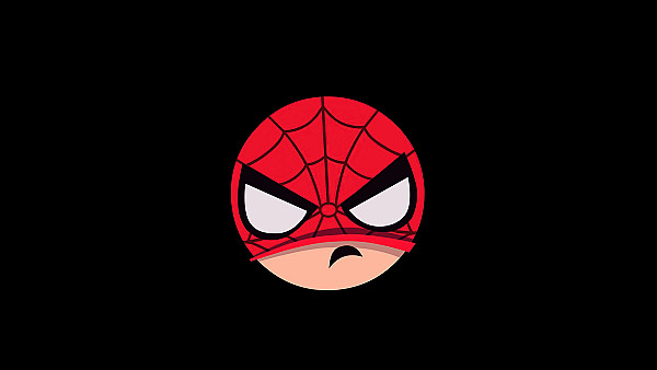 Spiderman Angry Minimal Badge 5k - hdwallpaper4k