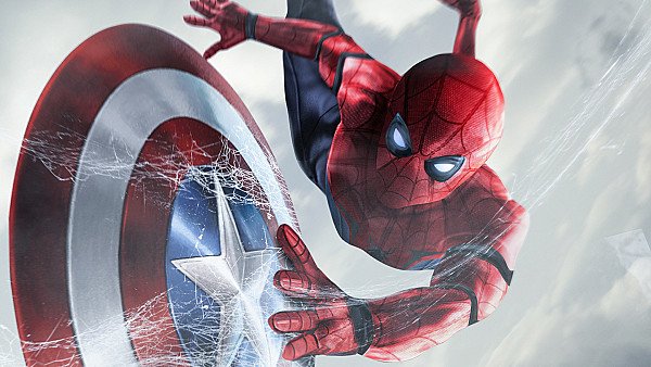 Spiderman Catching Captain America Shield - hdwallpaper4k