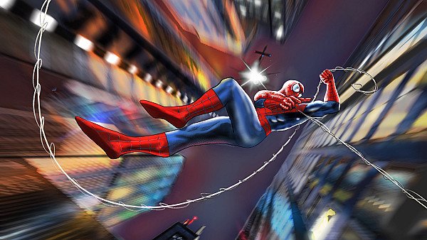 Spiderman Flying In The Sky - hdwallpaper4k