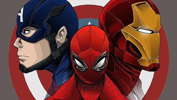 Spiderman Iron Man Captain America Artwork - hdwallpaper4k