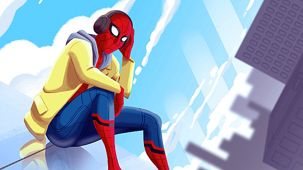 Spiderman Listening To Music - hdwallpaper4k