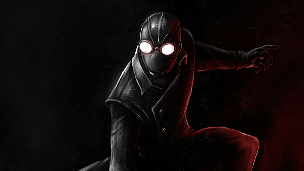 Spiderman Noir Black Suit Minimal 5k - hdwallpaper4k