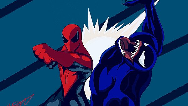 Spiderman Vs Venom Artwork - hdwallpaper4k