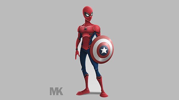 Spiderman With Captain America Shield - hdwallpaper4k