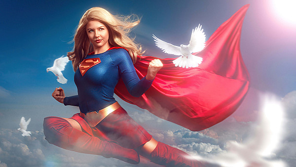 Supergirl And Doves 8k - hdwallpaper4k